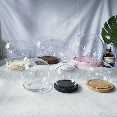 China China flower desk ornaments handmade spherical handmade spherical home decoration clay cover clay dust cover glass ball desktop ornaments for sale