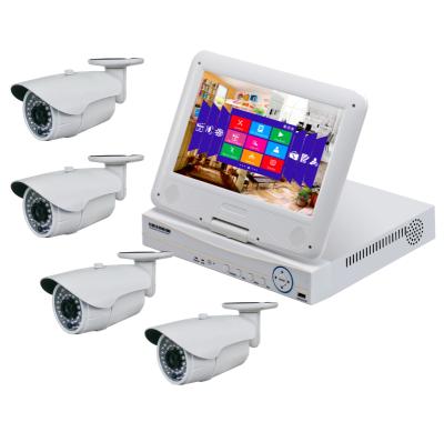 China Easy and Simple 4channel 720P IP Camera NVR Kit with LCD Monitor for Security NVK104P for sale