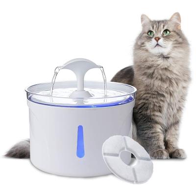 China 2.5L Cat Water Fountain LED Water Drinking Dispenser USB Driver Dog Pet Drinker Auto Electric Mute Viable Bowl for Cat Dog for sale