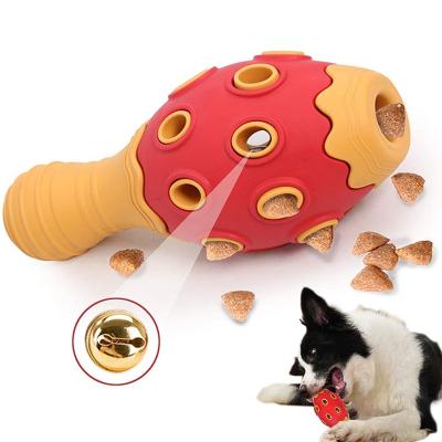 China Viable Dog Puzzle Toys for Natural Rubber Aggressive Food Chewer Bowl Dispensing Dogs Chew Toys Disjoint Voice Puzzle Bowling Ball Toys for sale