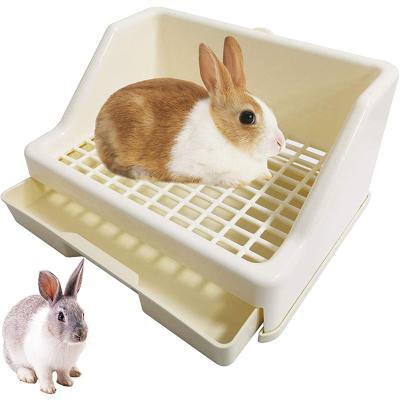 China Small Animal Potty Rabbit Viable Trash Trainer Corner Toilet With Drawer Pet Cage Pan Litter Bedding Box For Guinea Pig Hamster for sale