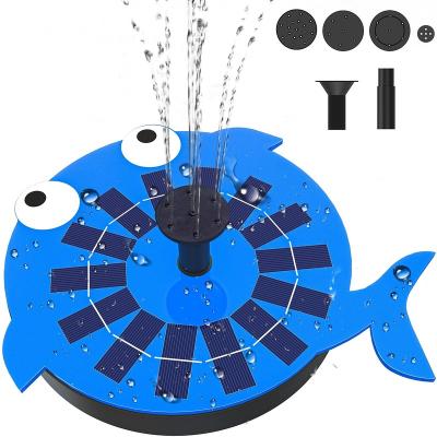 China Art Decor 1.8W Fish Shape Latest Upgraded Solar Fountain Fix Water Level Switch Floating Solar Powered Water Pump For Bird Bath Garden for sale