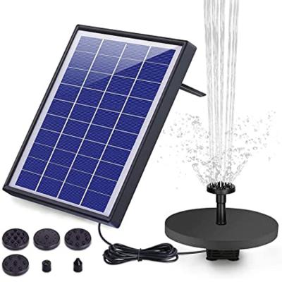 China Art Decor Panel Solar Fountain Pump 5W with Battery Holder Solar Water Pump Floating Fountain, 6 Nozzles, for Bird Bath for sale