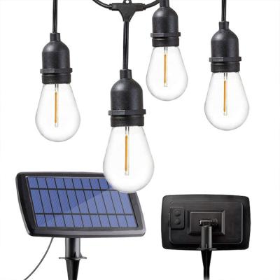 China Solar Powered S14 LED String Light Outdoor, USB Rechargeable Solar Outdoor Patio Lights with Waterproof and Shatterproof Solar Powered Bulbs for sale