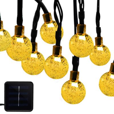 China Outdoor Solar String Lights 50 LED Solar Decoration Patio Lights with 8 Modes, Crystal Ball String Lights Waterproof, Garden Decorations for sale