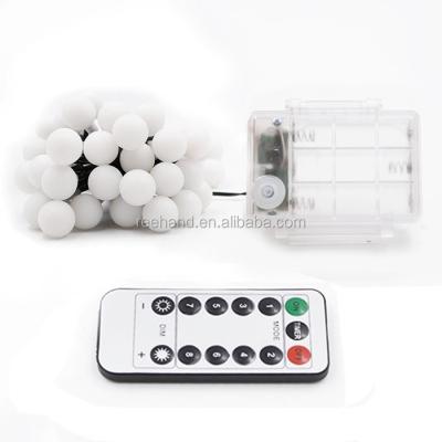 China 7M white ball 50leds LED string lights remote control box decoration lamps waterproof 3AA battery operated for holidays SS-S12 for sale