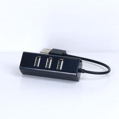 China Wholesales Black High Speed Slim 4 Ports USB 2.0 Hub With Cable For Laptop PC Computer USB Hub E0407 for sale