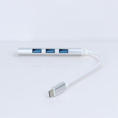 China wholesale silver/Gray Aluminum Alloy Shell Type-C Hub 4 in 1 multi port  dapte 3.1 USB Hub For Splitter E2K30 for sale