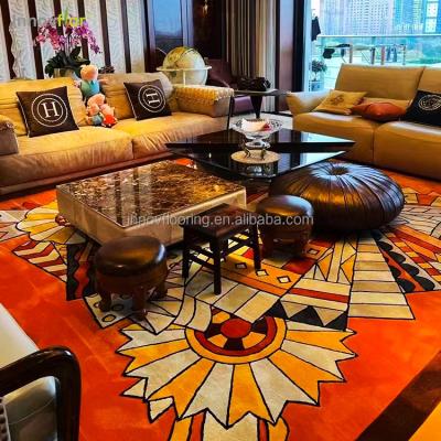 China Washable Luxury Hand Tufted 100% New Zealand Wool Vintage Design Single Plus Size Living Room for sale