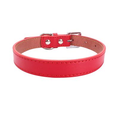 China Wholesale Customized Wide Adjustable Pet Dog Collar Luxury Leather Buckle Collar Metal Cat Pet Dog Collar for sale