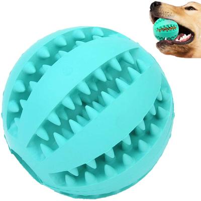 China Durable Custom Goods Indestructible Rubber Dental Toothbrush Cleaning Puzzle Slow Chew Driver Dog Interactive Pet Toy Balls for sale