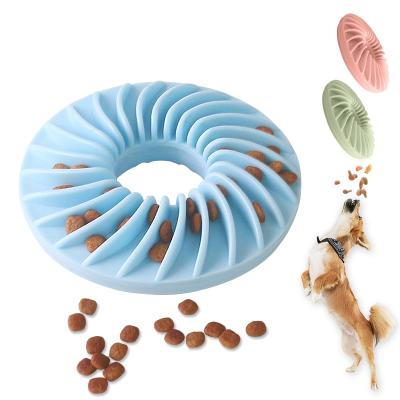 China Safety and Health Viable Interesting Saucer Rubber Flying Disc Throwing Interactive Outdoor Chew Cast Food Dog Pet Toys for sale