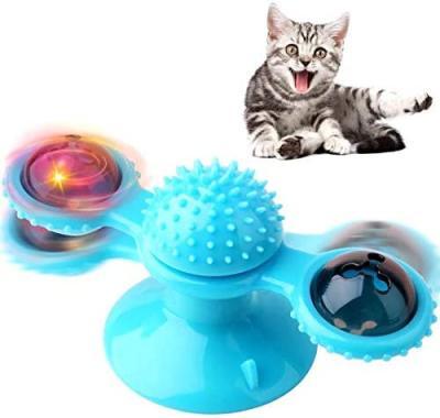 China Viable Educational Puzzle Training Smart Spin Windmill Spinning Interactive Teasing Ball Cat Pet Toys With Catnip for sale