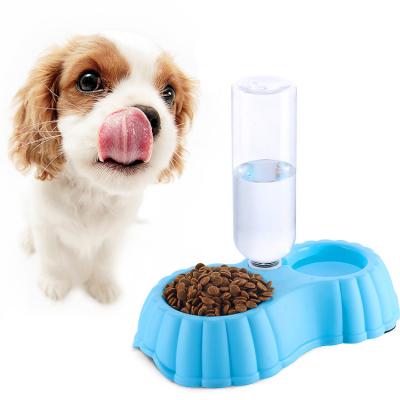 China Sustainable Feeding Water Feeder Feeder Feeder Automatic Water Dispenser Dual Pet Food Drinking Bottle Rolls Cat Dog Bowl for sale