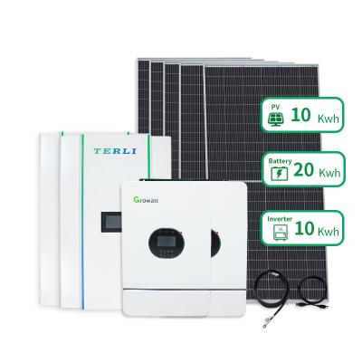 China 10KW solar panels system for home solar energy systems 5kw 20kw 30kw Off Grid Hybrid solar power system solar inverter for sale