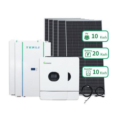 China Home Off Grid Solar Panel System Inverter Power System 5kw 10kw 15Kwh 20kw solar energy system for home for sale