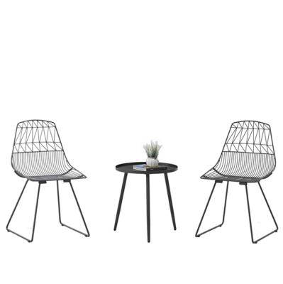 China Modern simple style garden steel frame cafe chair armless cafe set for sale