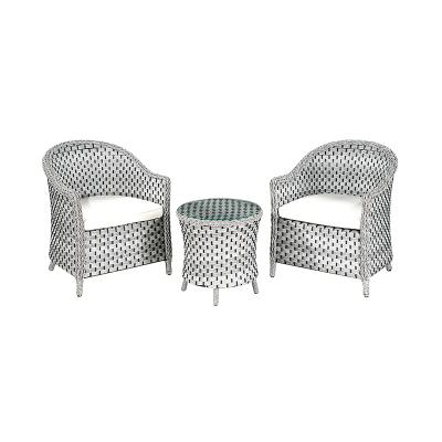 China Outdoor Weather Furniture Set Garden Patio Dining Sets Rattan Garden Cafe Set for sale