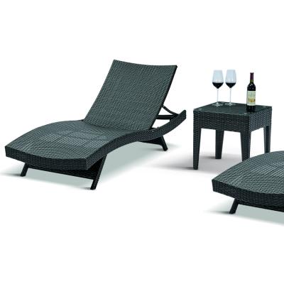 China Contemporary Superior High Quality PE Rattan Lounge Chairs Folding UV Resistant Sun Chair For Swimming Pool for sale