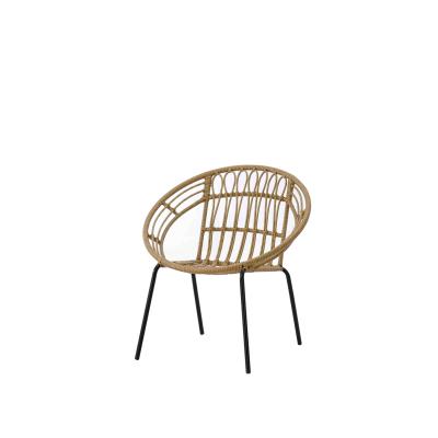 China outdoor single backrest woven backyard outdoor single time furniture cane chair leisure small balcony teng table and chair for sale