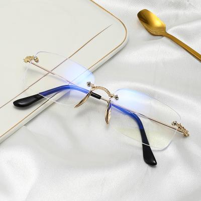 China Factory wholesale lightweight anti-blue rimless bifocal glasses glass new style thin reading glasses factory for sale