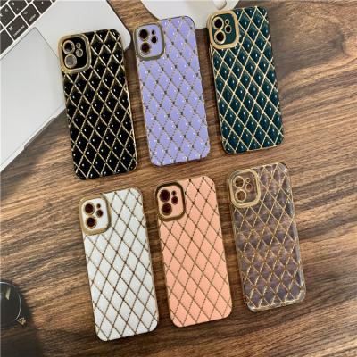 China Protect New Design Mobile Phone Luxury Geometric Tpu Phone Cases For Iphone 13 Pro Case And Max Soft Plating Protective Camera 11 12 14 Cover for sale