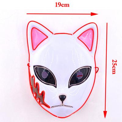 China Carnival Best sell led party masks for sale Demon Slayer shining mask horror funny cat face mask for adults for sale