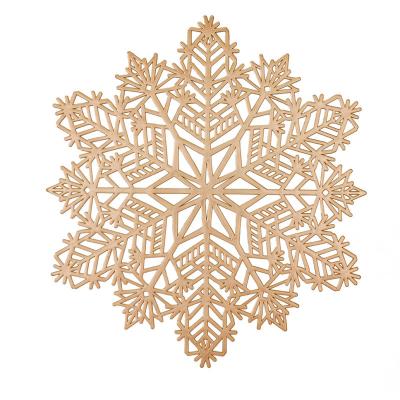 China CLASSIC Gilded PVC table mat Christmas decoration Western table mat PVC Christmas snowflake table mat Western restaurant for sale