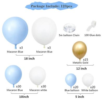 China Modern Macaron white and blue balloon chain set to decorate the birthday party scene decoration for sale