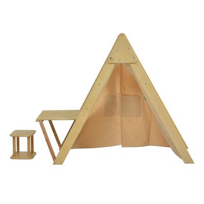 China Eco-Freindly kids wood study table blackboard Art Easel wooden Montessori pickler triangle set for sale