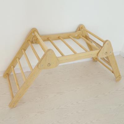 China Eco-Freindly Foldable Wooden Climbing Triangle Reversible Slide Climbing Frame Pickler Toys triangle pickler for sale