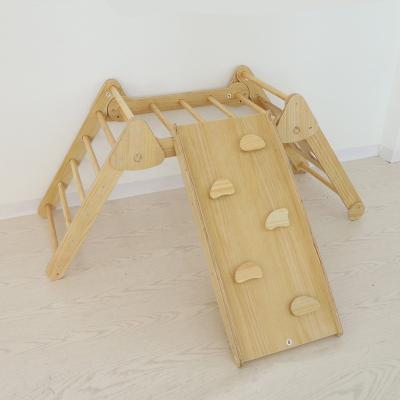 China Eco-Freindly Indoor wooden kids climbing frames pickler climbing frame pickler playground set for sale