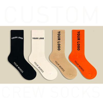 China Custom High Quality QUICK DRY 100%Cotton Mens Low Crew Socks Moq Logo Solid Socks Custom Colorful for sale