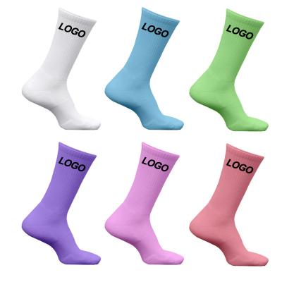 China Custom QUICK DRY 100%Cotton Mens Colorful Crew Socks Low Moq High Quality Logo Solid Socks Custom Made for sale