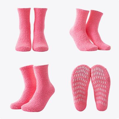 China QUICK DRY Women Winter Cozy Sleep Bed Socks Floor Fluffy Home Socks Coral Velvet Fuzzy Christmas Socks for sale