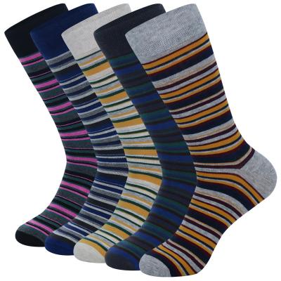 China Cotton Knitted QUICK DRY Striped Combed Robe Mens Socks Mens Business Socks for sale