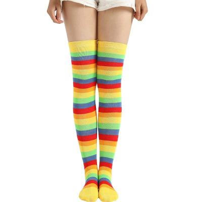 China QUICK DRY Finished Thigh High Knee Socks Cotton Socks LGBT Pride Rainbow Socks for sale