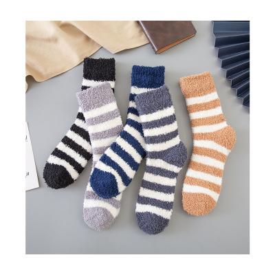 China QUICK DRY scrambled socks warm socks comfortable fluffy stripe design ready to ship men socks for sale