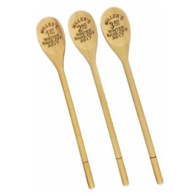 China Sustainable OEM Available Moderate 30*5.5cm DIY Stirring Spoon Laser Printing Wooden Spoons for sale