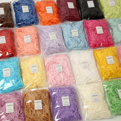 China Wholesale 100g/Bag Waterproof High Quality Decorative Fold Cut Shredded Wrapping Tissue Paper For Gift Box Basket Filler for sale