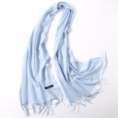 China Elegant Lady Fashion Soft 100% Lady Warm Long Pure Color Cashmere Shawl Winter Pashmina Scarf Women for sale