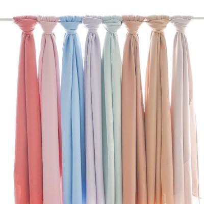 China Premium High Quality Heavy Chiffon Hijab Long Chiffon Malaysian Women's Scarves Hijabs Shawl Shawls for sale