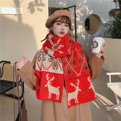 China Keep Warm Factory Price Direct Christmas Scarf For Women Knit Scarf for sale