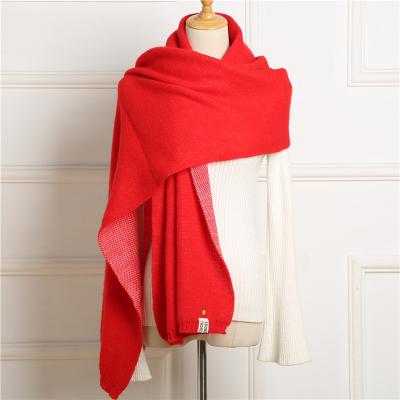 China 2021 Luxury Double Skin China 100% Pure Cashmere Soft Wool Shawl Scarf for sale