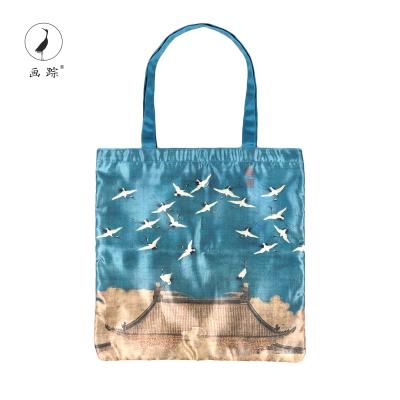 China 2021 Chinese Style Tote Bag Fashion Tote Bag China Factory Direct Sales Blue High Quality Handbags for sale