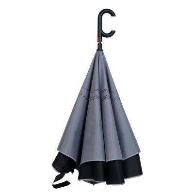 China China Manufacturer High Quality Outdoor CLASSIC Car Use C Handle 190T Pongee Fabric Reverse Umbrella for sale