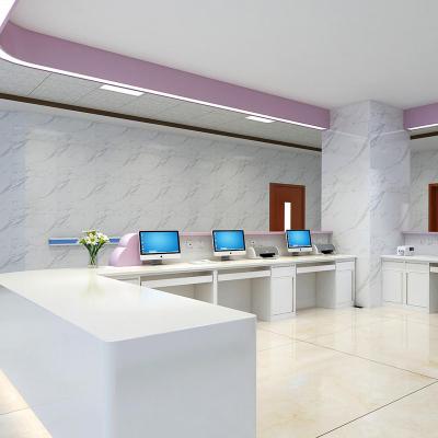 China Hospital Clinic Reception Medical Dental Stone Reception Desk Simple Customized White Marble Reception Led Modern for sale