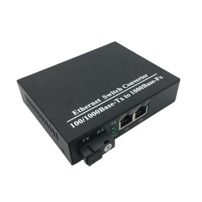 China FTTH FTTxFTTB Network Manufacturer Media Converter 2-port  RJ45 10/100/1000M SC Fiber Optical  Gigabit Ethernet 20km SM Single Fiber Optic transceiver for sale