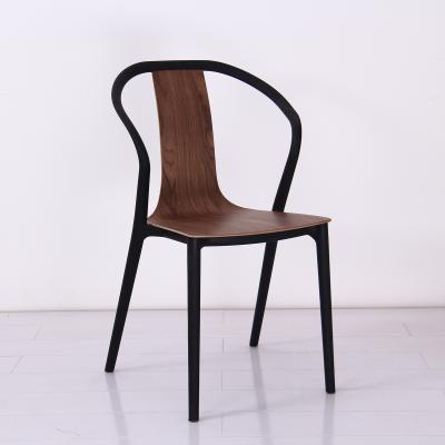 China Wholesale Home Furniture Convertible Modern Dining Room No Arm Wooden Dining Chair With Plastic Frame for sale