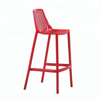 China Modern Commercial High Bar Furniture Stackable Plastic Plastic Chair With Foot Rest for sale